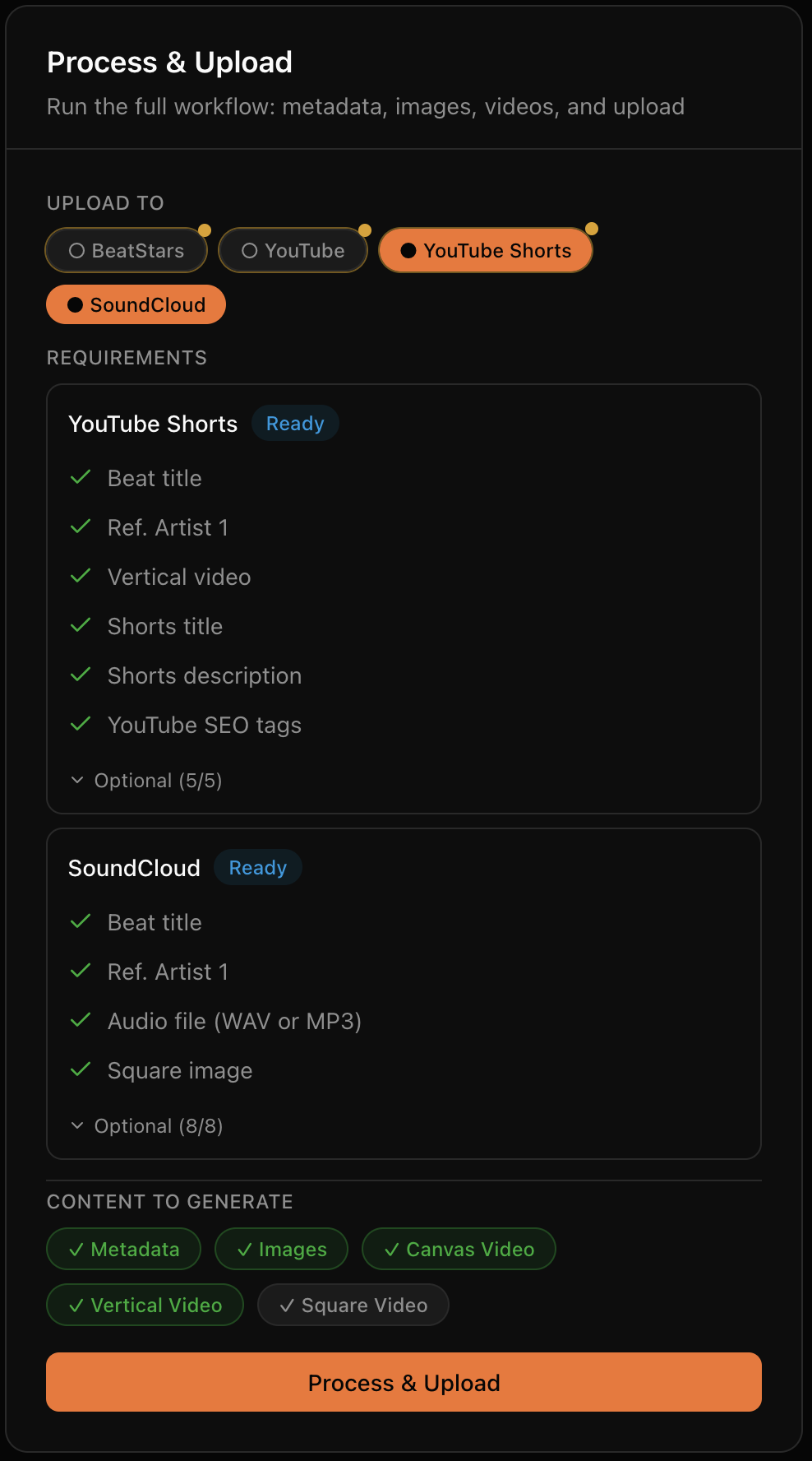BeatOps Process and Upload Flow